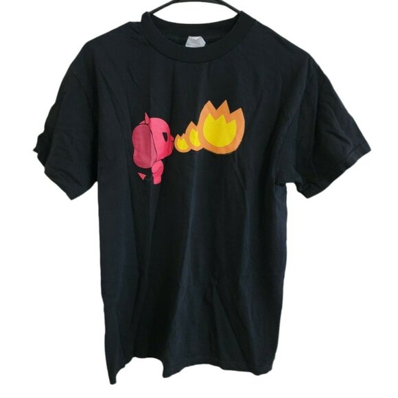 Osaka Popstar Devil Dog T-Shirt Mens Medium Flame Black Short Sleeve Graphic Tee - Picture 1 of 4